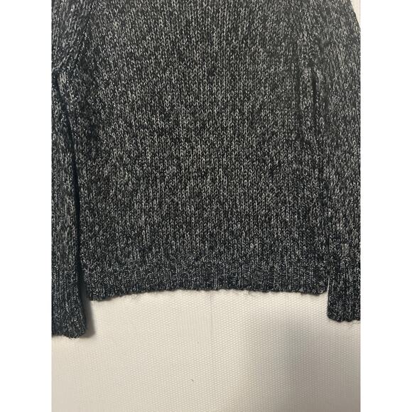 Express Women's Black Silver Metallic Marled Mock Neck Sweater Large - Picture 3 of 9